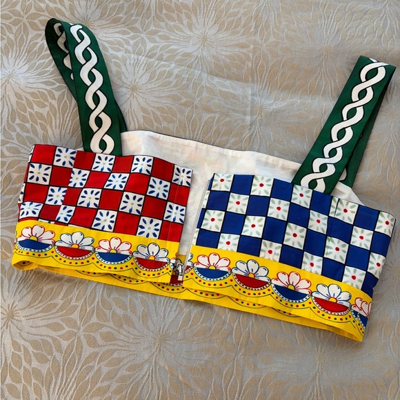 Dolce & Gabbana Multicolor Patterned Crop Top - Picture 2 of 3